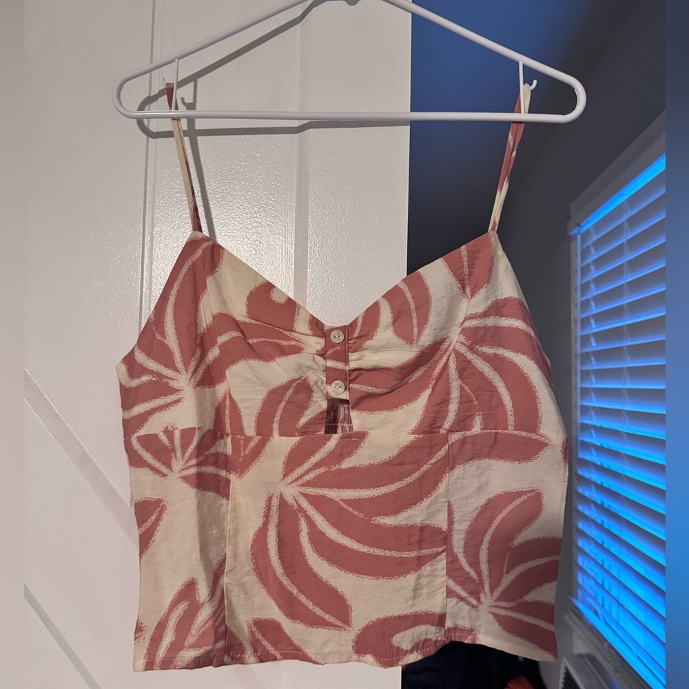 Sienna Sky Cream and Dusty Pink Swirl Print Spaghetti Strap Cami